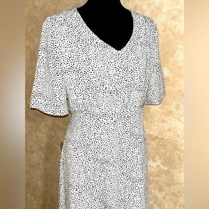 Lake Flower Boho Black Speckled Polkadot Dress